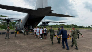 Evacuación de heridos por accidente aéreo
